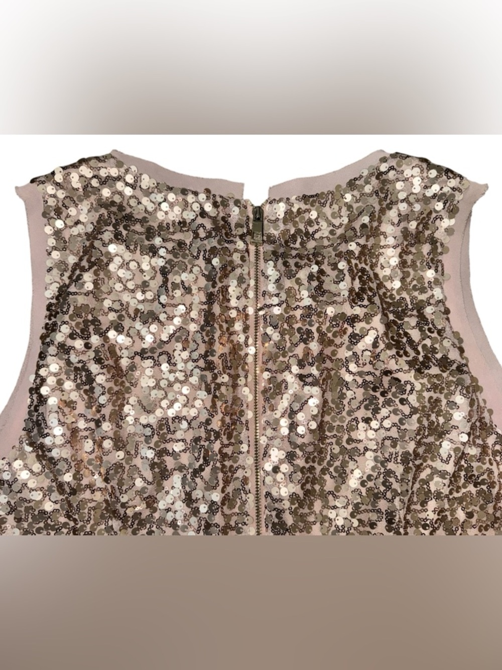 Vince Camuto Women's Rose Gold Sequin Sleeveless Shift Dress, Size 16 - Picture 5 of 10